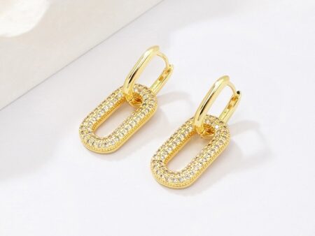 Argollas laminado charm pedrería blanca 3cm