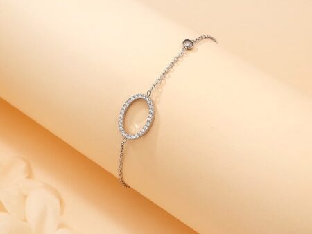 Pulsera plateada aro fina pedrería