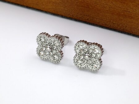 Aretes Plateados Alhambra 1.3cm pedrería