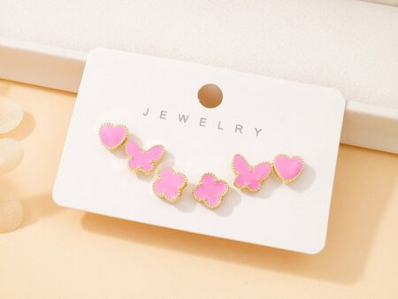 Set Fashion 3 pares de aretes rep. VC&A rosa