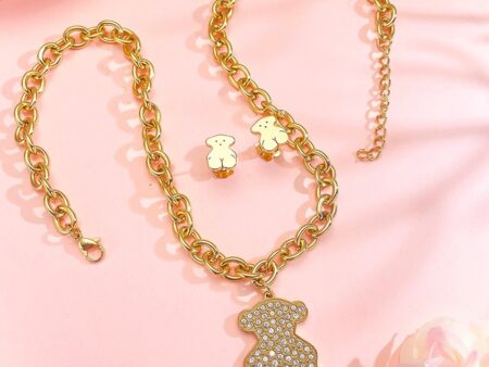 Set dorado Collar dije Osito pedrería
