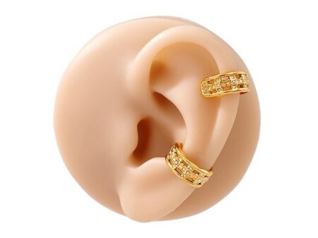 Par Earcuff dorados 1.3cm