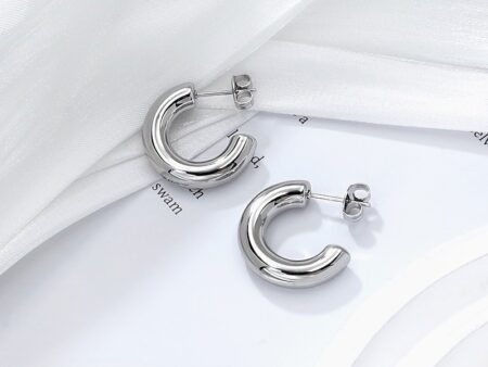 Argollas plateadas abiertas 2cm*5mm