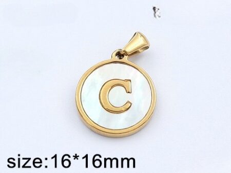 Cadena dorada dije nácar letra C