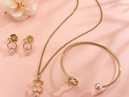 Set dorado Silueta OsitoT perlita