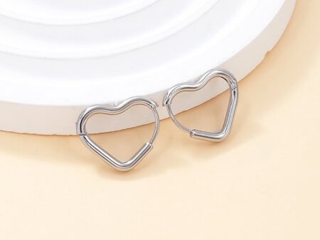 Argollas plateadas corazón 1.8cm