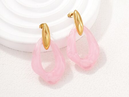 Aretes 4.7cm acrílico rosa
