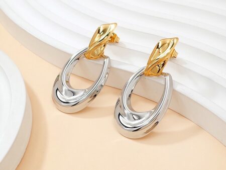Aretes doble tono 4cm
