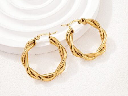 Argollas doradas entrelazadas 3cm