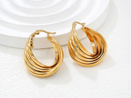 Argollas doradas 3.2cm aros unidos