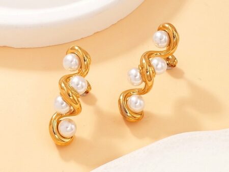 Aretes 4cm diseño perlitas