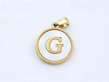 Collar dorado dije nácar letra G