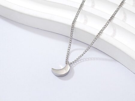 Collar plateado 45cm dije luna 1cm