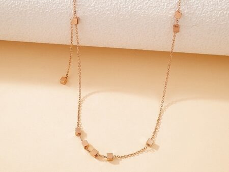 Collar Rose Gold 45cm mini cubos