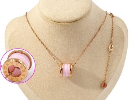 Collar Rose Gold 52cm  Roll Cerámica rosa