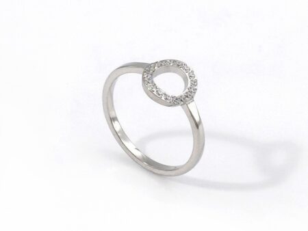 Anillo plateado aro pedrería