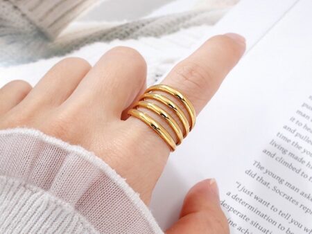 Anillo dorado 4 líneas