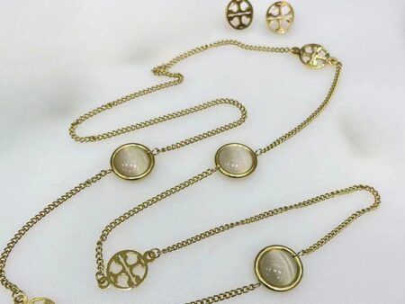 Set collar largo y aretes T_Burch