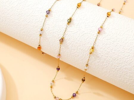 Set dorado Collar y Pulsera fina pedrería