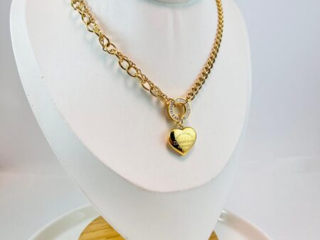 Collar dorado cadena 6mm corazón "TiFanY"