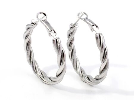Argollas plateadas 3.5cm*4mm tipo lazo