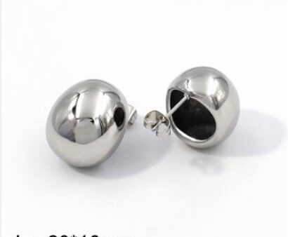 Aretes plateados abombados 2cm