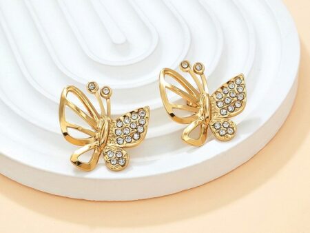Aretes dorados2.5cm mariposa