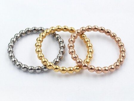 Set 3 anillos bolitas 3 tonos