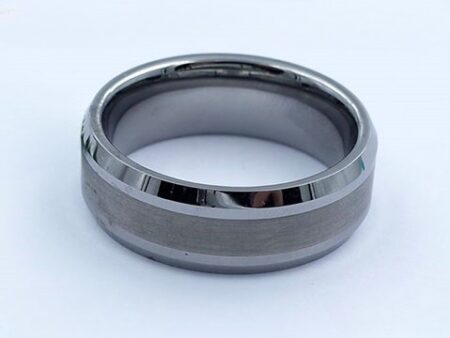 Argolla gris de tungsteno 8mm acabado mate