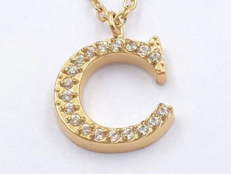 Collar dorado inicial C 1.3cm pedrería
