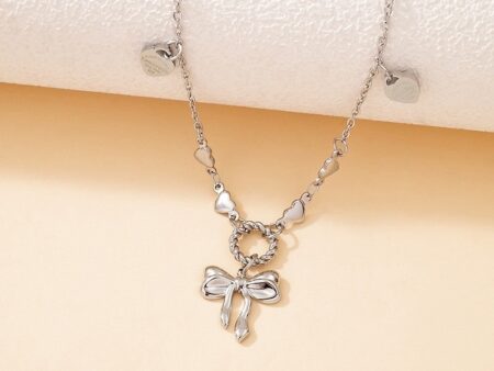 Collar plateado 45cm Dijes TiFfany Moño