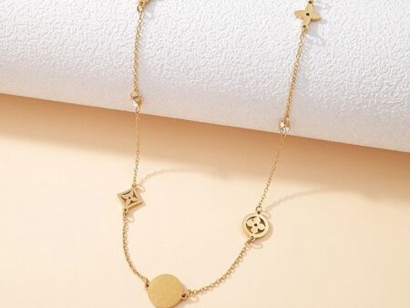 Set dorado collar 43cm y pulsera charms LV