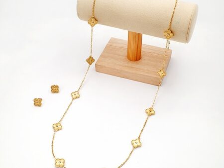 Set dorado collar 80cm dijes y aretes 1.3cm