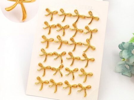 Aretes dorados moño 1.3cm