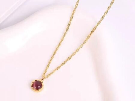 Collar 40cm dorado dije morado 9mm