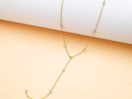 Collar dorado 55cm fina pedrería
