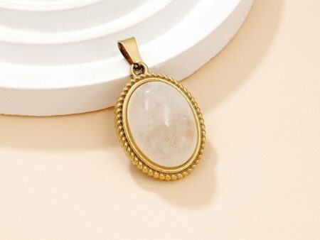 Dije dorado 2.8cm piedra blanca