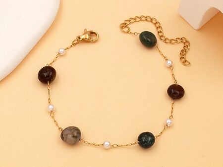 Pulsera piedras colores y perlitas