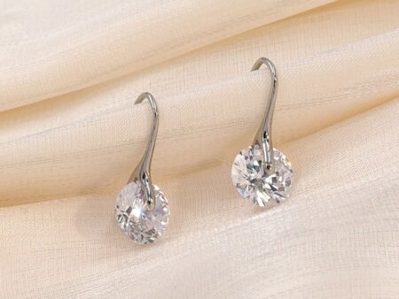 Aretes plateados circonita 8cm