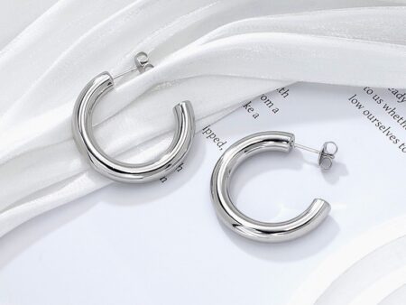 Argollas plateadas abiertas 3cm*5mm