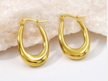 Argollas doradas ovaladas 2.8cm*1.8cm