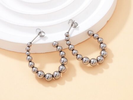 Argollas abiertas 3cm bolitas continuas