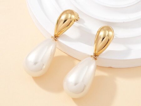 Aretes 4.4cm gota y perla