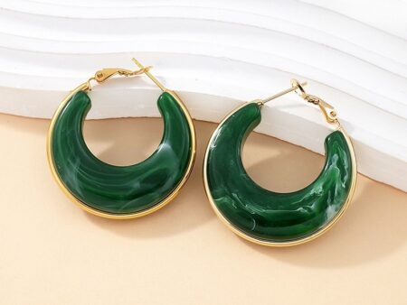Argollas 3.6cm acrílico verde