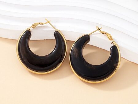 Argollas 3.6cm acrílico negro