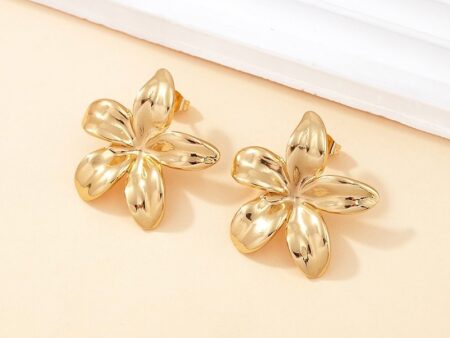 Aretes dorados flor 3cm