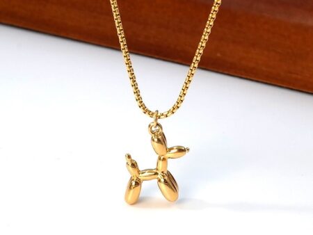 Collar dorado 45cm dije Perrito en globo 2cm