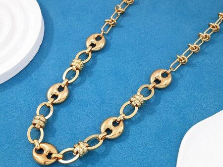 Collar dorado 45cm eslabones 6mm dijes "cafecito"