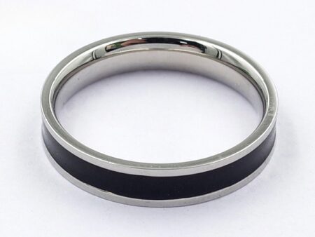 Argolla plateada c/negro 4mm