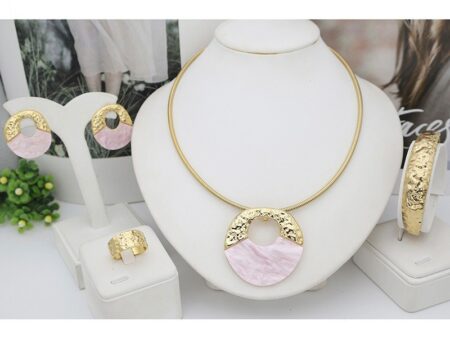 Set dorado 4 piezas rosa claro